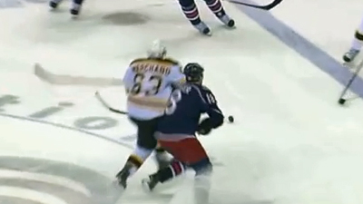 Video: Brad Marchand elbows R.J. Umberger