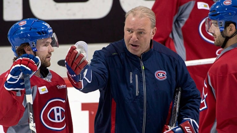 Michel Therrien with David Desharnais and Max Pacioretty